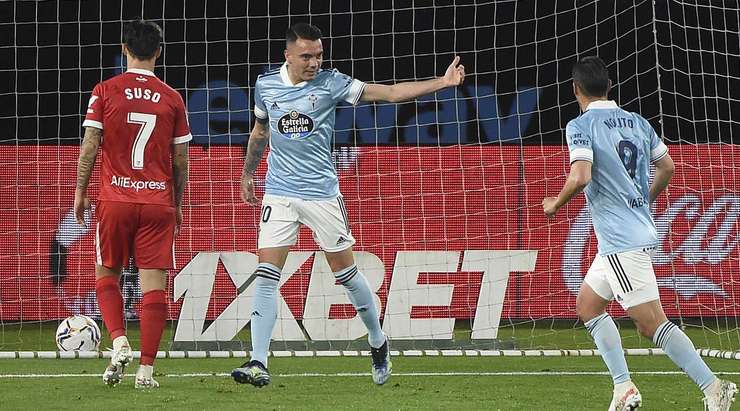 Iago Aspas (Celta Vigo) nhận bóng trong tư thế đối mặt với thủ môn sau một đường chuyền rất thông minh xuất phát từ Denis Suarez. Dù phần nhiệm vụ của mình không hề dễ dàng, nhưng anh vẫn tự tin sút bóng làm tung lưới thủ môn đối phương.