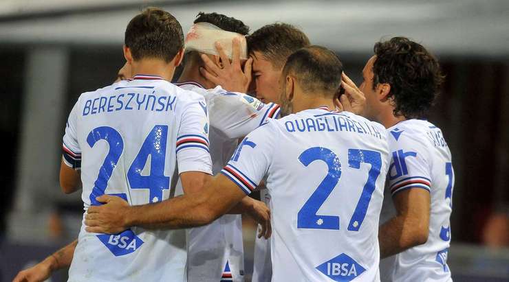 Filip Djuricic (Sampdoria) ghi bàn từ một vị trí khó. Anh ấy bật cao để đón quả tạt và đánh đầu hiểm hóc vào phía trong cột dọc bên trái. Một pha dứt điểm xuất sắc.