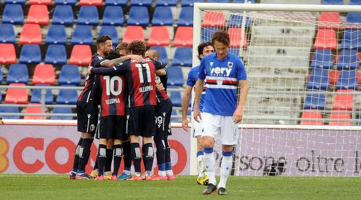 Vào! Roberto Soriano (Bologna) với một pha dứt điểm tuyệt vời trong vòng cấm. Anh ấy tạo khoảng trống cho mình sau khi khống chế gọn gàng một đường chuyền từ đồng đội và sút bóng vào góc thấp bên phải khung thành.