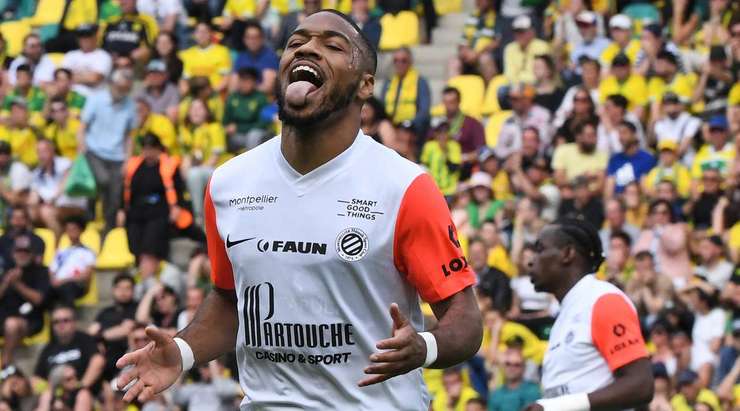 GOAL! Arnaud Nordin (Montpellier) đón đường chuyền từ Joris Chotard trong một đợt phản công nhanh và dứt điểm hiểm hóc từ cự ly gần. Tỉ số là 0:2.
