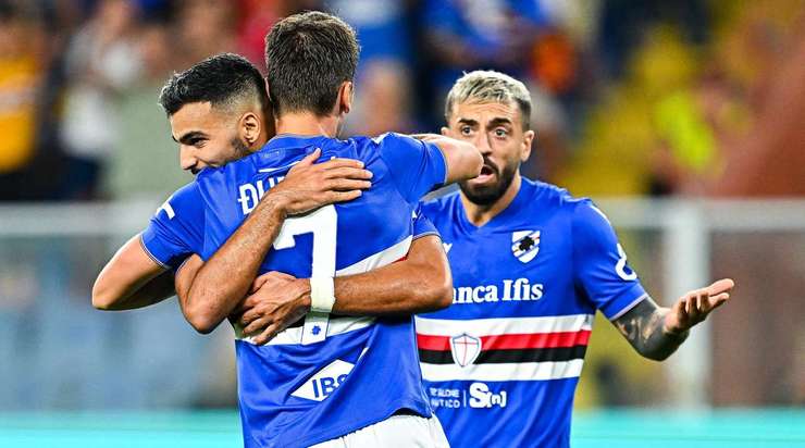 Một đường chuyền bổng hoàn hảo từ Tommaso Augello tìm đến Filip Djuricic (Sampdoria), người đã nhảy cao nhất và đánh đầu từ cự li gần vào góc cao bên phải khung thành. Pha dứt điểm có lực và đủ chính xác để hoàn toàn loại bỏ thủ môn Mike Maignan. Tỉ số bây giờ là: 1:1.