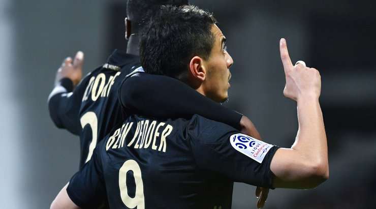 Vào - 0:1! Wissam Ben Yedder (Monaco) nhận một đường chuyền chuẩn xác trong vòng cấm từ Youssouf Fofana và anh đánh bại thủ môn với một pha dứt điểm sắc sảo vào góc thấp bên phải khung thành.