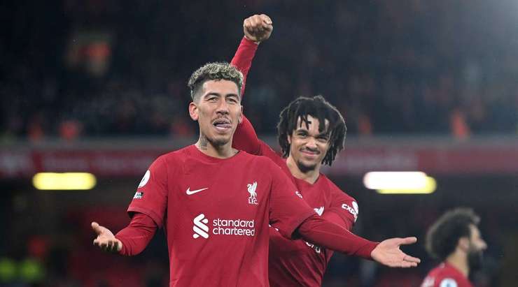 Vào! Mohamed Salah nạp đạn cho Roberto Firmino (Liverpool) ở một vị trí bên trong vòng cấm, và cầu thủ này đã giữ được cái đầu lạnh để sút bóng vào góc thấp bên phải khung thành. Tỉ số là 7:0.