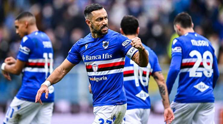 Vào! Một đường chuyền ngang đơn giản của Antonio Candreva đưa bóng đến chân Fabio Quagliarella (Sampdoria) bên trong vòng cấm, anh chỉnh lại tư thế và quất chân đưa bóng vào góc thấp bên trái khung thành. Tỉ số là 1:0.