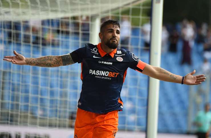 Vào rồi! Andy Delort (Montpellier) nâng tỉ số lên 3:1 bằng cú đánh đầu từ cự ly gần ghim quả bóng vào góc thấp bên phải khung thành sau đường căng ngang kiến tạo của Solomon Sambia.