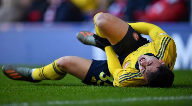 Martinelli (Arsenal) có vẻ như đã dính phải một chấn thương.