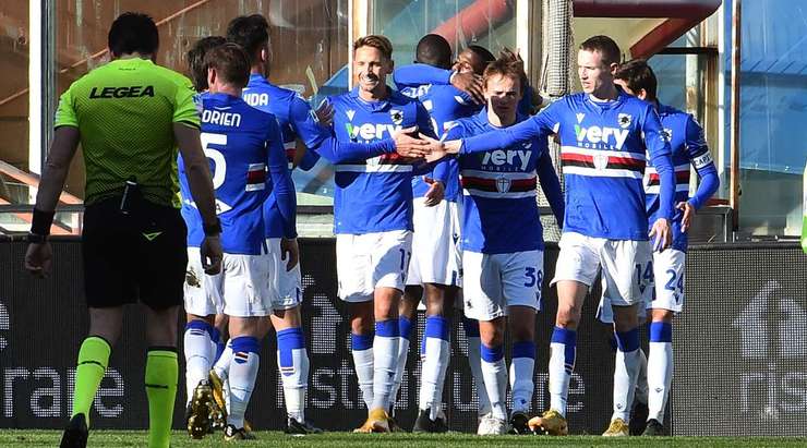 Balde Keita (Sampdoria) đón quả phạt góc và thể hiện khả năng săn bàn của mình với một cú đánh đầu lạnh lùng từ cự li gần vào góc thấp bên phải cầu môn. Tỉ số là 1:0.