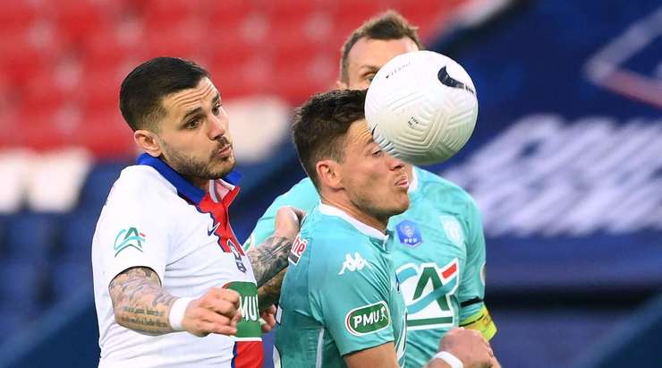Một cú sút tuyệt vời! Mauro Icardi (Paris SG) thể hiện sự bình tĩnh tuyệt vời trong vòng cấm để tung một cú sút nhanh vào phía trong cột dọc bên phải. Tỉ số là 5:0.