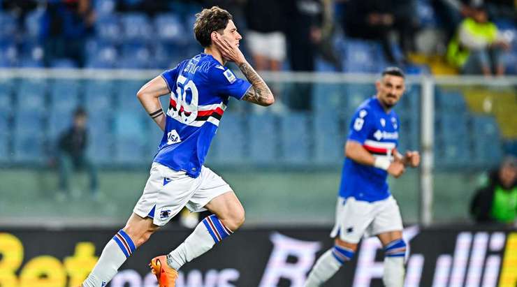 Alessandro Zanoli (Sampdoria) đón đường căng ngang hoàn hảo vào sâu bên trong vòng cấm từ Fabio Quagliarella và khống chế bóng một cách tinh tế. Tiếp theo, anh tung một cú sút chuẩn xác vào phía trong cột dọc bên trái, nâng tỉ số lên: 1:0.
