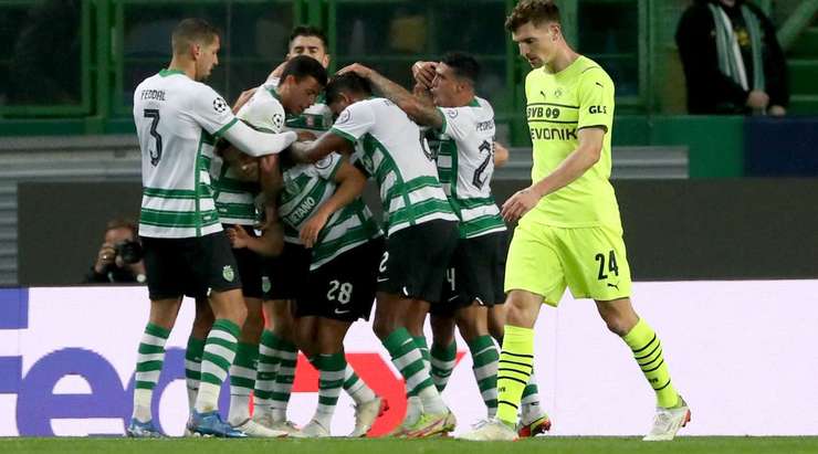 Vào! Bóng đến chỗ Pedro Goncalves (Sporting) sau một vài tình huống phòng ngự tồi, anh ấy đối mặt với thủ môn và bình tĩnh đưa bóng vào lưới! Anh ấy thay đổi tỉ số thành 1:0.