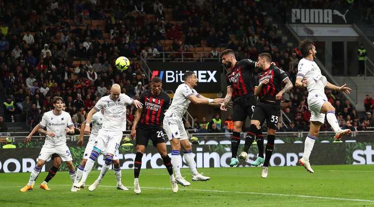 Brahim Diaz trình diễn kĩ thuật xuất sắc của mình và tạt bóng đẹp mắt vào vòng cấm , nơi Olivier Giroud (AC Milan) chuyển hóa nó thành một bàn thắng. Anh ấy đánh đầu chính xác vào phía trong cột dọc bên phải và ghi tên mình lên bảng tỉ số. 2:1.