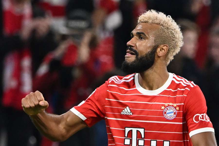 Bayern Munich's Cameroonian forward Eric Maxim Choupo-Moting celebrates his side's second goal