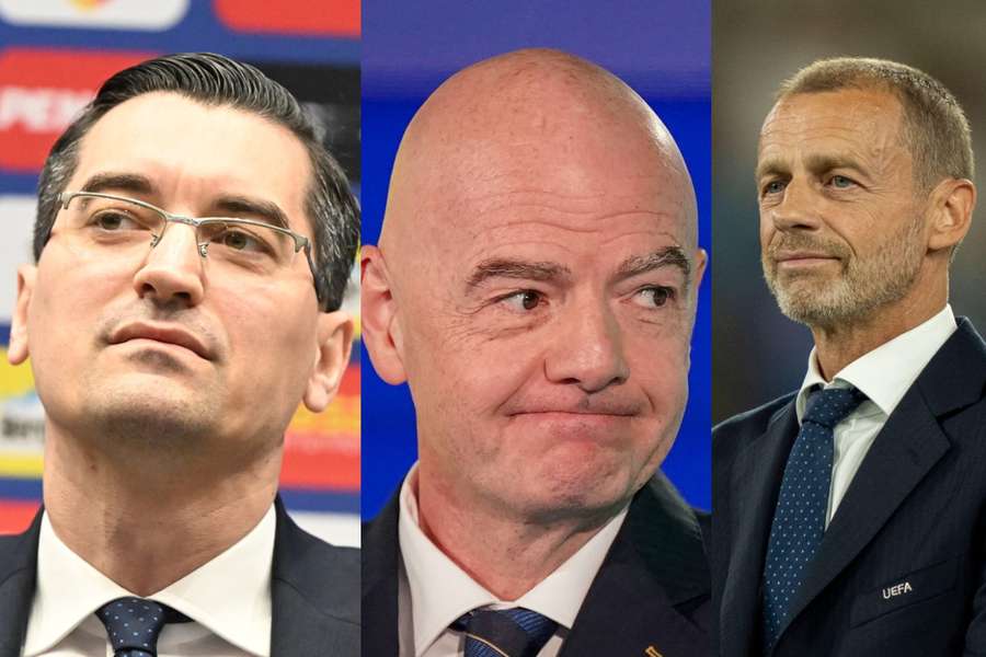 Răzvan Burleanu (FRF), Gianni Infantino (FIFA) și Aleksandr Ceferin (UEFA) Răzvan Burleanu (FRF), Gianni Infantino (FIFA) și Aleksandr Ceferin (UEFA)
