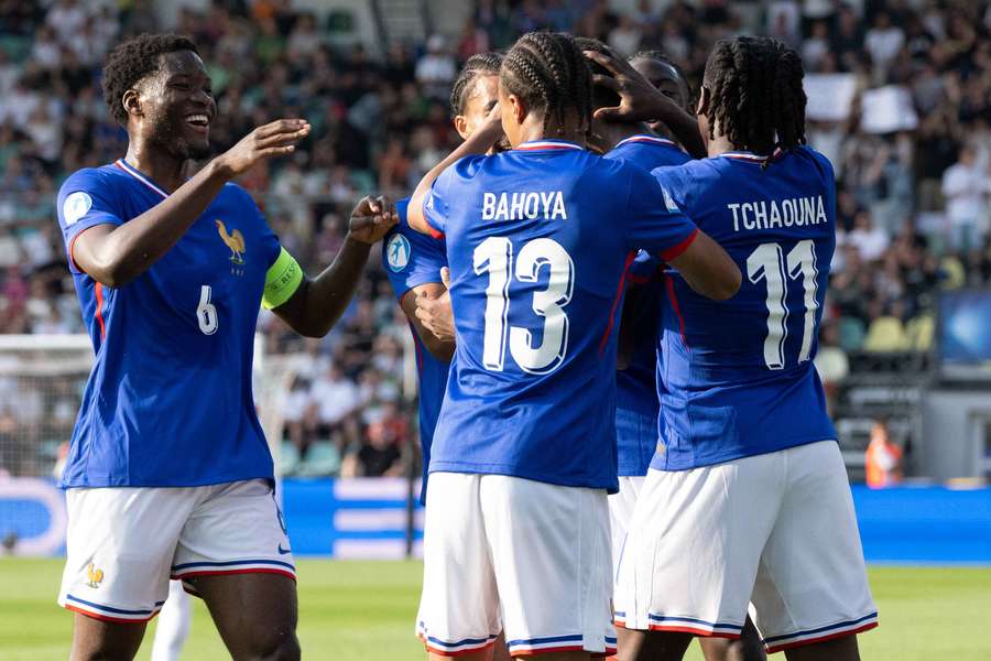 Les Bleuets lors du match face à la Pologne.