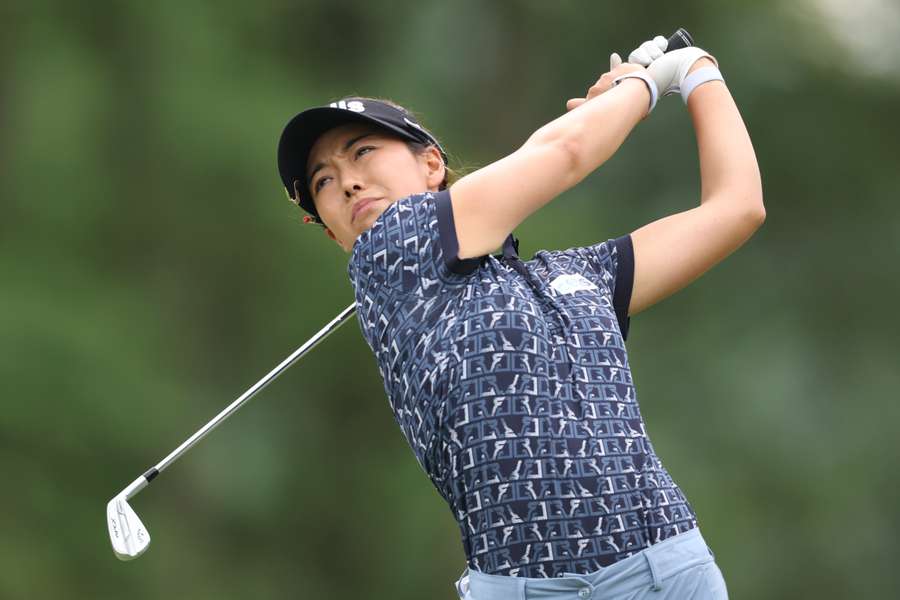 Jenny Shin of South Korea hits a tee shot on the 12th hole Jenny Shin of South Korea hits a tee shot on the 12th hole