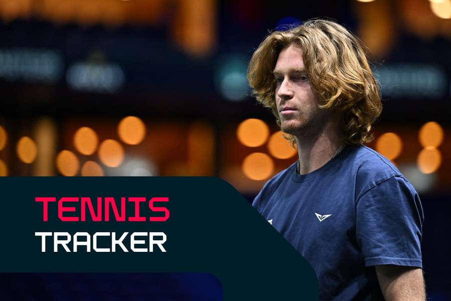 Rublev is in Paris Masters action Rublev is in Paris Masters action