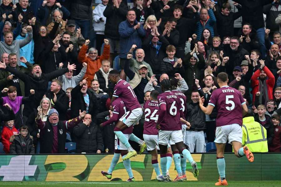 Loum Tchaouna of Burnley celebrates after scoring the team's second goal