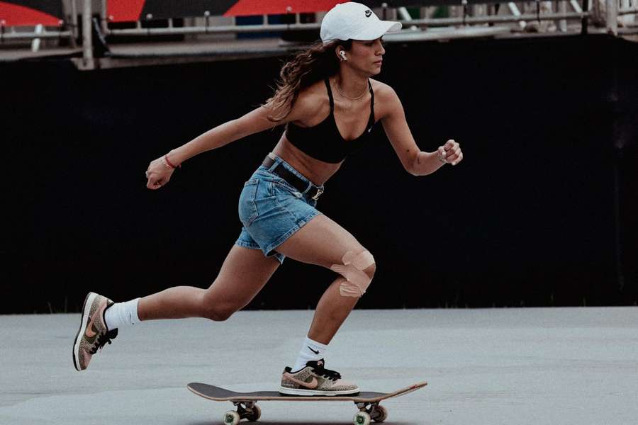 Rayssa Leal durante disputa no parque Cândido Portinari, em São Paulo 