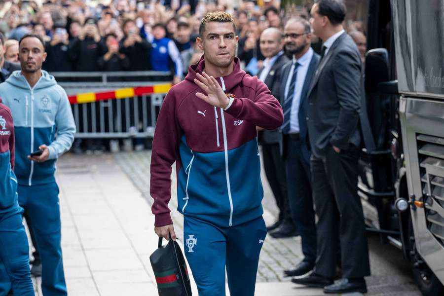 Cristiano Ronaldo and the rest of the Portugal national football team outside leave there hotel in Malmo Cristiano Ronaldo and the rest of the Portugal national football team outside leave there hotel in Malmo