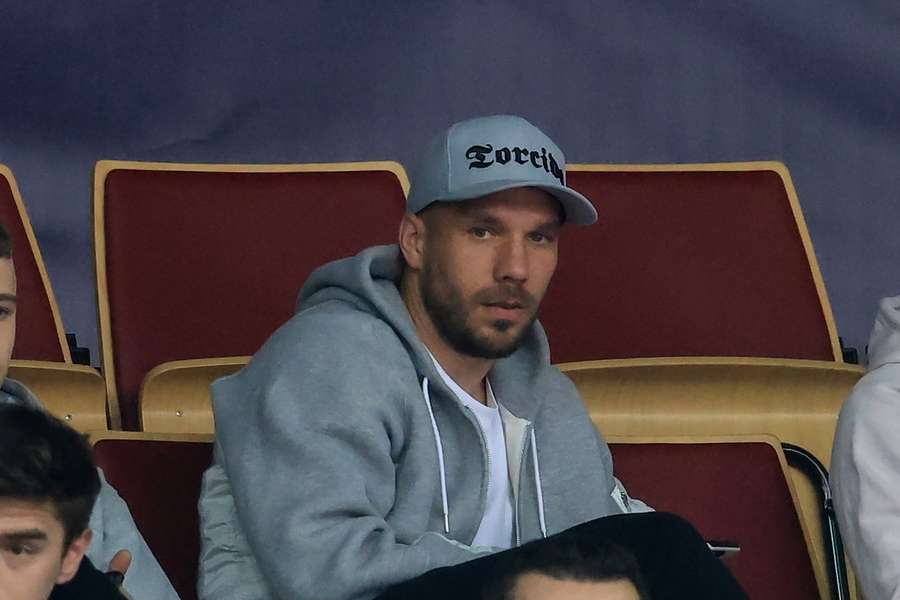 Handballfan Lukas Podolski war zu Gast in  Kattowitz.