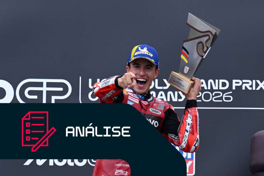 Marc Márquez no pódio este domingo.