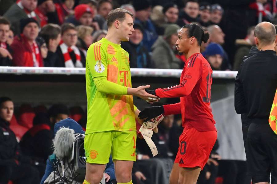 Manuel Neuer i Leroy Sane w Pucharze DFB pod koniec ubiegłego roku.