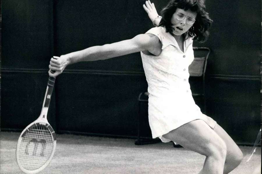 Tennis-Legende Billie Jean King 1973 in Wimbledon.