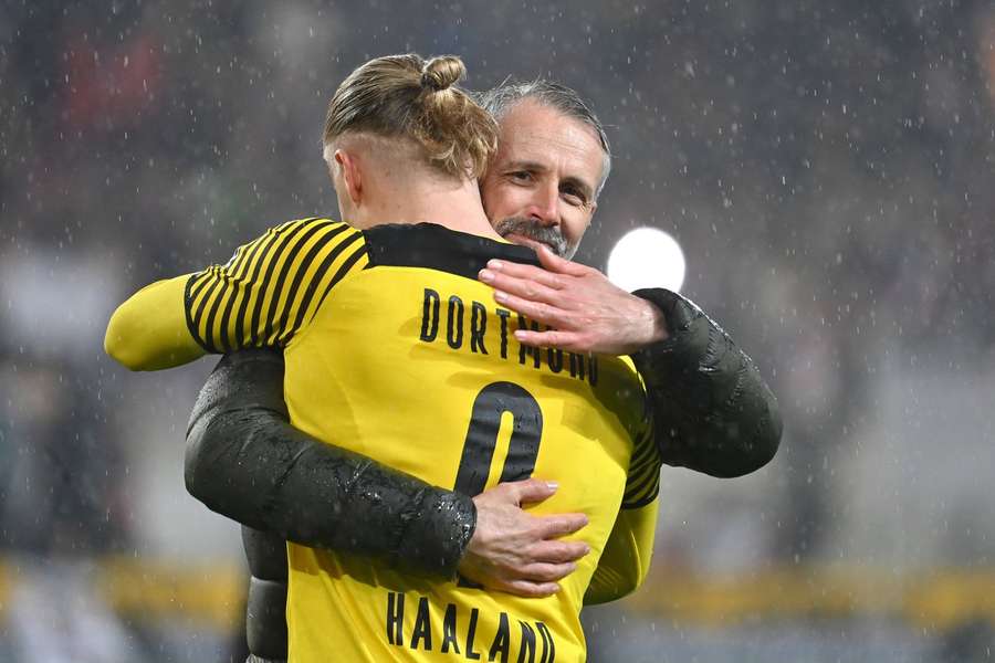 RB-Trainer Marco Rose und City-Sturmstar Erling Haaland kennen sich aus gemeinsamen Zeiten in Dortmund.