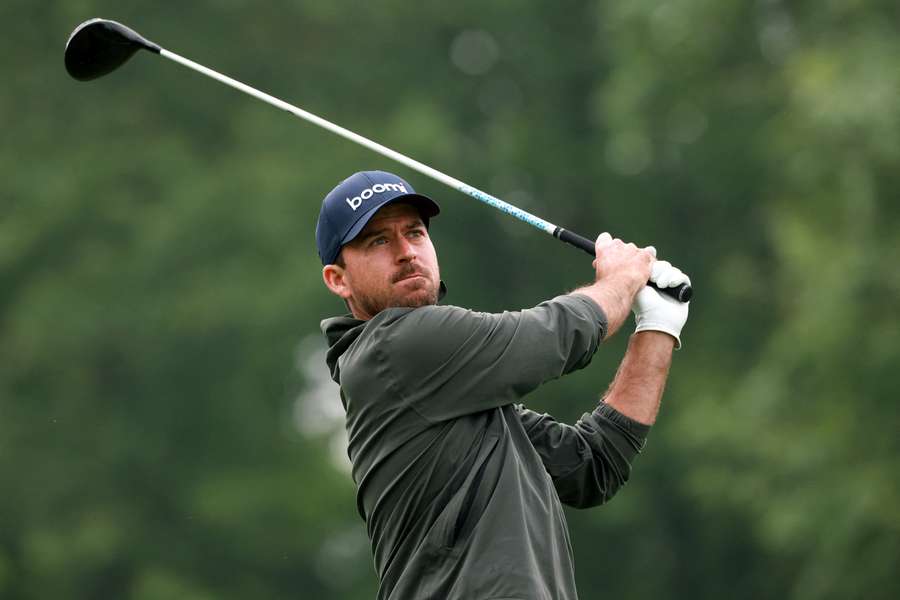 Nick Taylor hits from the 18th tee during the second round of the Memorial Tournament