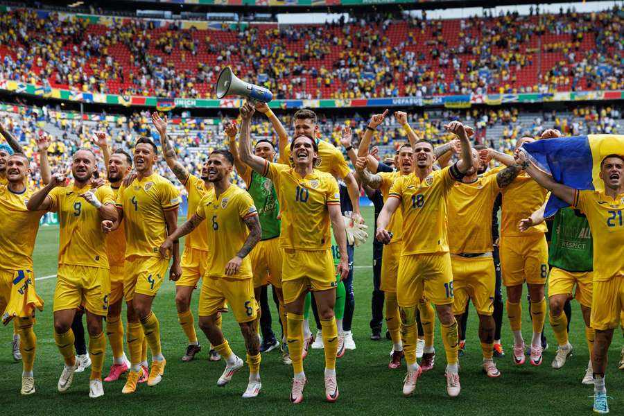 Jucătorii României, după victoria cu Ucraina, 3-0 în meciul de debut de la Euro 2024