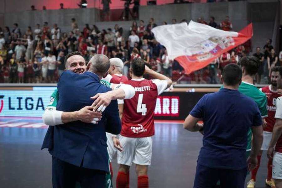 Joel Rocha no final da partida com o SC Braga