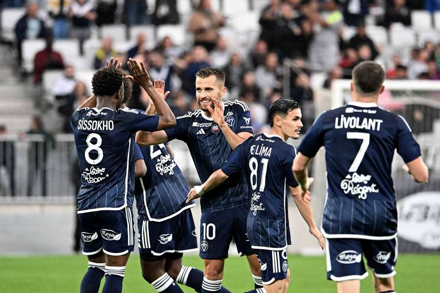 Bordeaux' spillere i aktion i Ligue 2