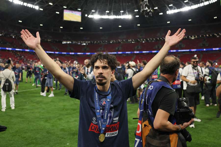 PSG star Vitinha celebrates UCL title