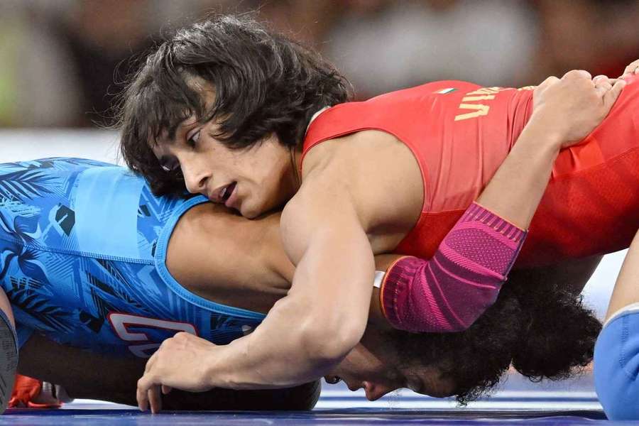 Vinesh Phogat tijdens de Spelen