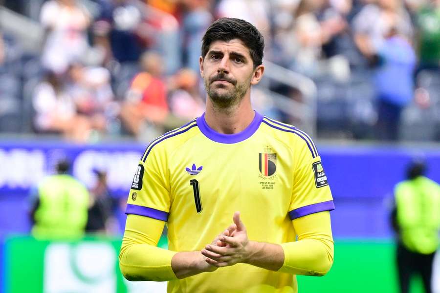 Courtois after the defeat to Spain Courtois after the defeat to Spain