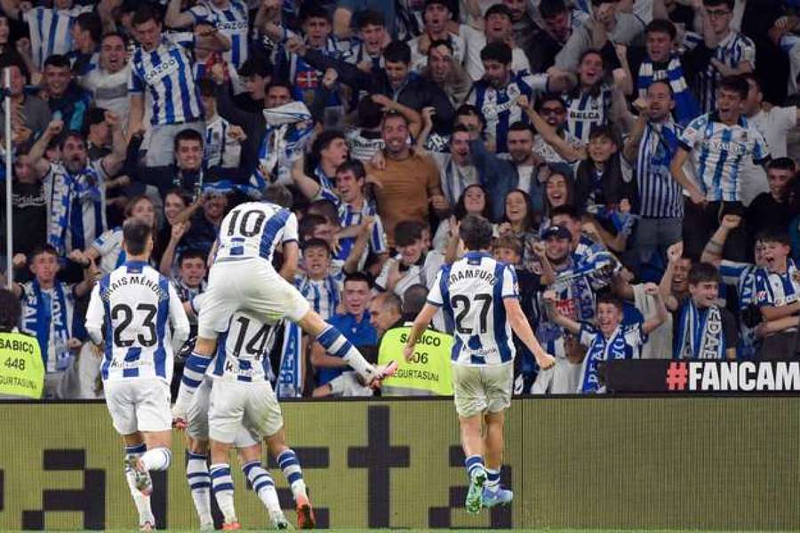 Sucic celebrates his late goal 