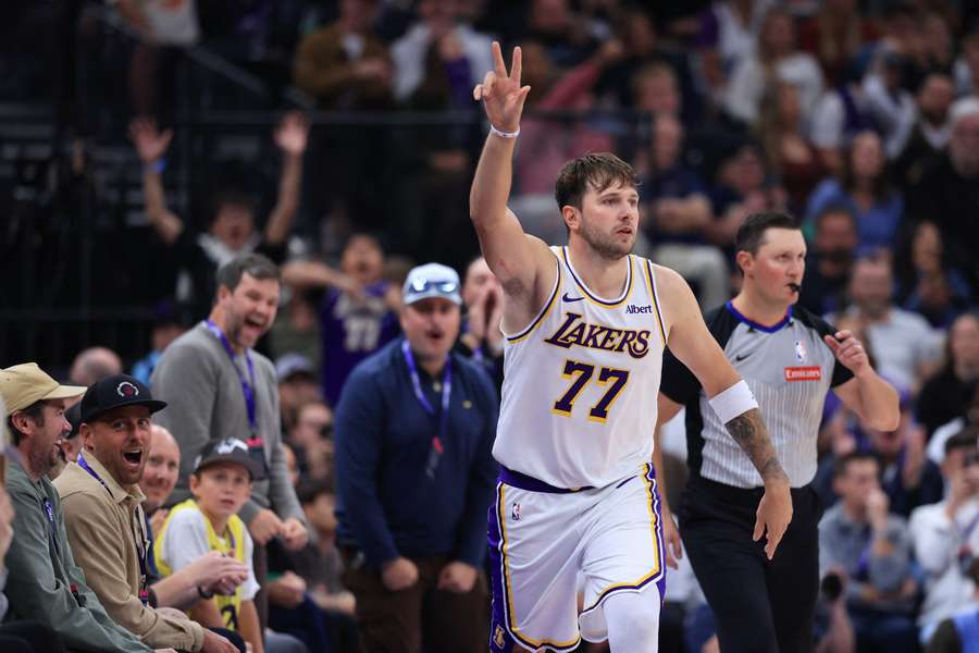 Luka Doncic of the Los Angeles Lakers Luka Doncic of the Los Angeles Lakers