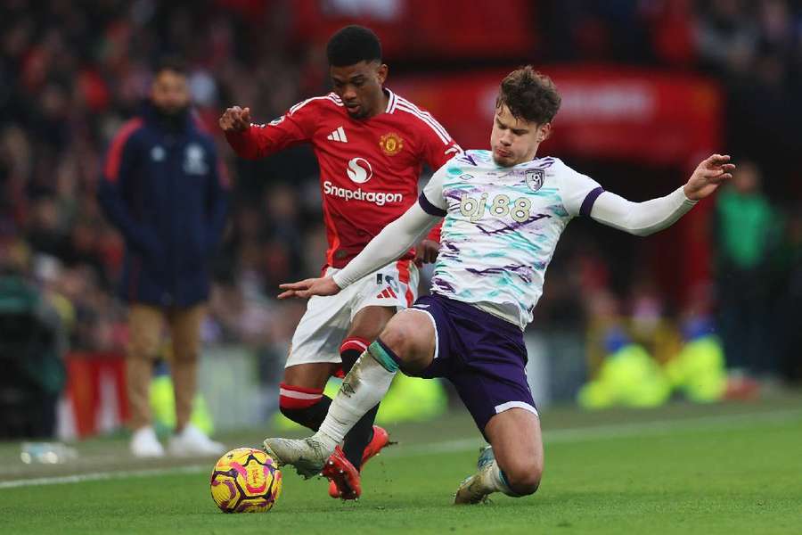 Diallo e Kerkez no Manchester United-Bournemouth