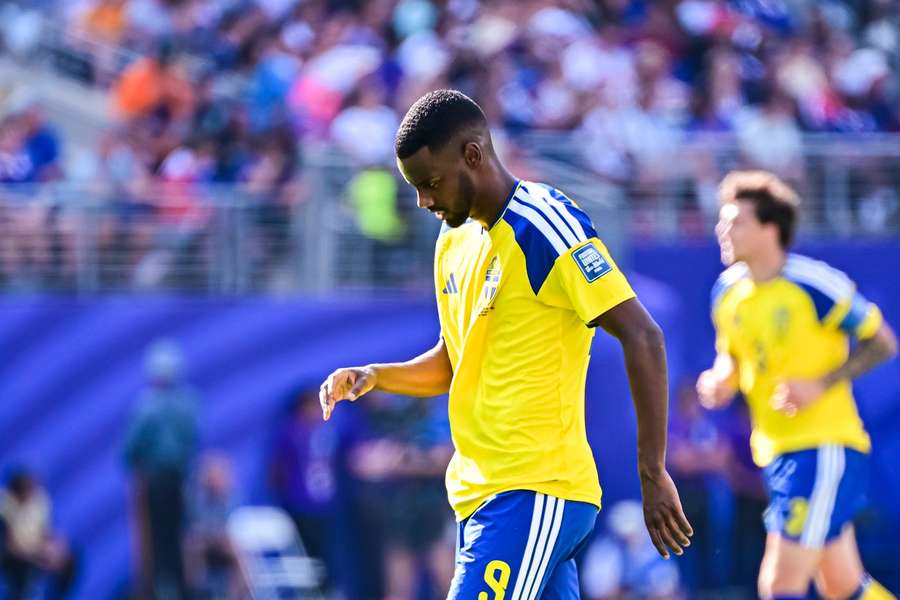 Alexander Isak during Sweden's defeat to France Alexander Isak during Sweden's defeat to France