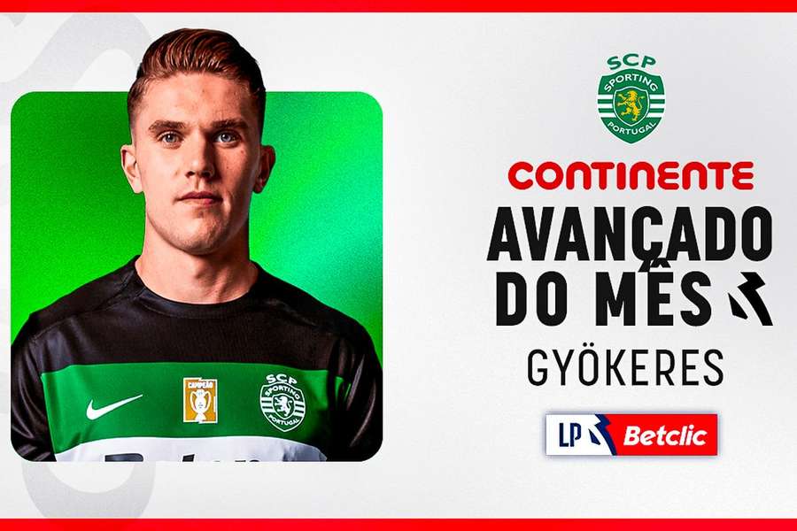Gyökeres eleito melhor avançado do mês de março