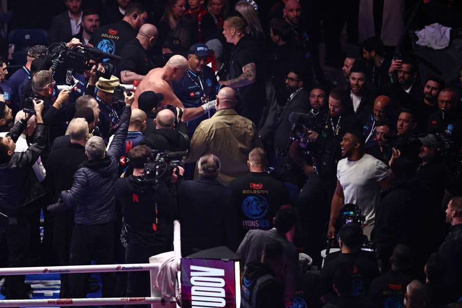Anthony Joshua et Tyson Fury samedi dernier.