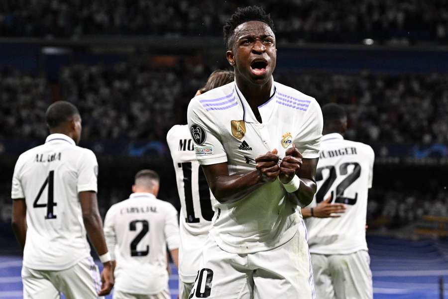 Real Madrid forward Vinicius Junior celebrates