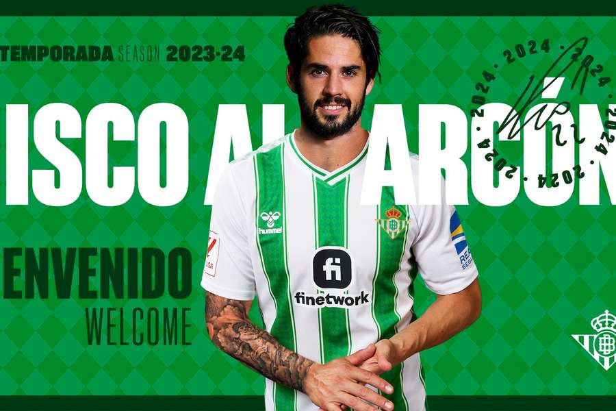 Isco apresentado pelo Bétis sete meses depois de deixar o Sevilha