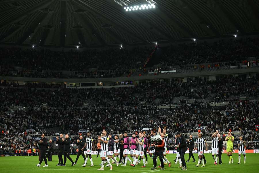 Newcastle players soak up a lap of appreciation at full-time