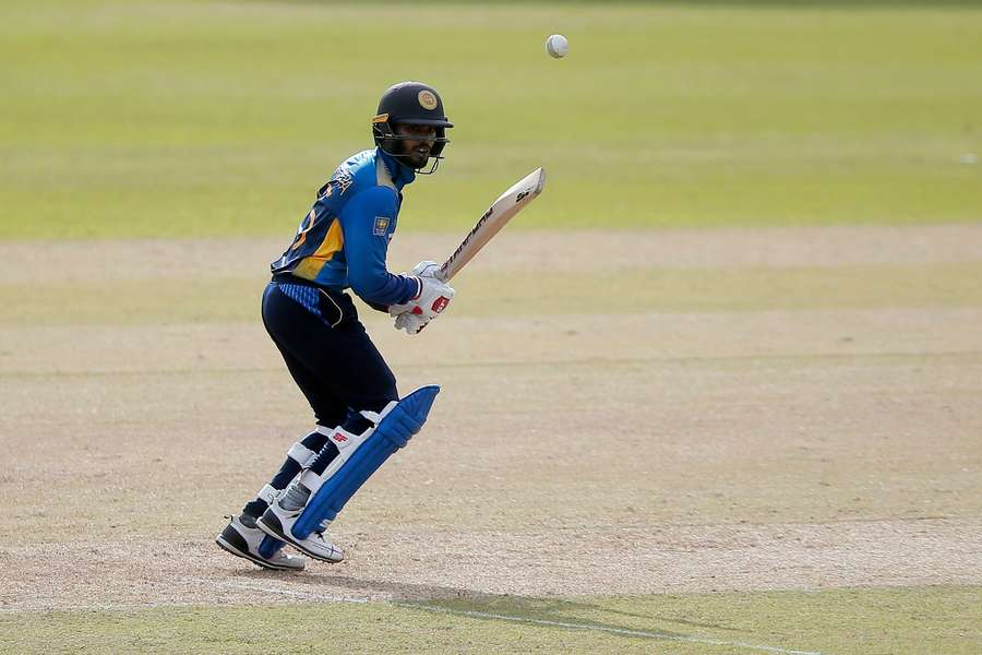 Dhanajaya de Silva in action for Sri Lanka