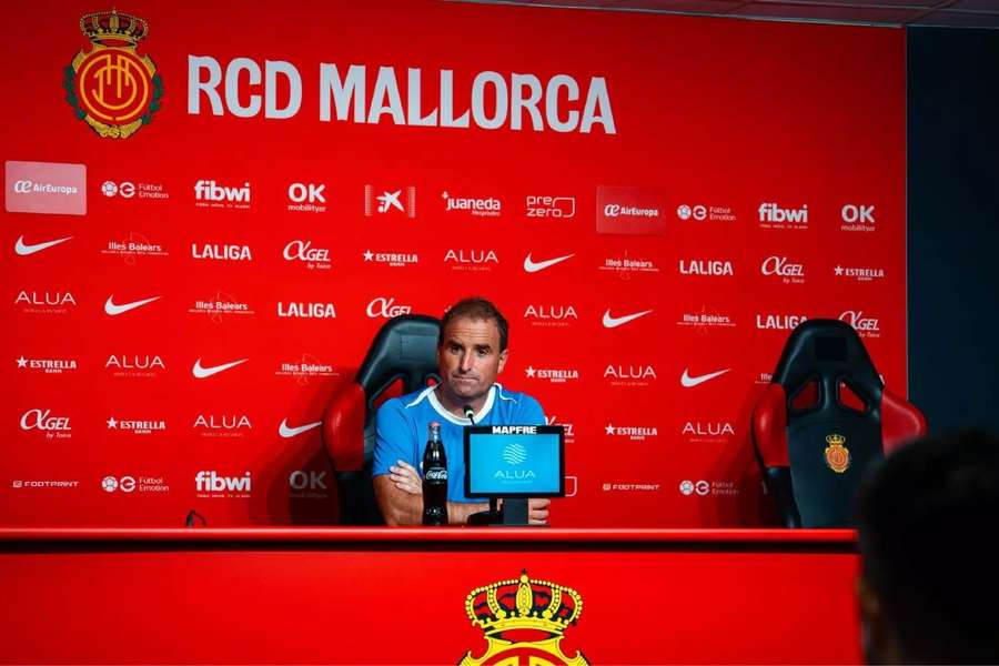 Jagoba Arrasate, en la sala de prensa del Mallorca