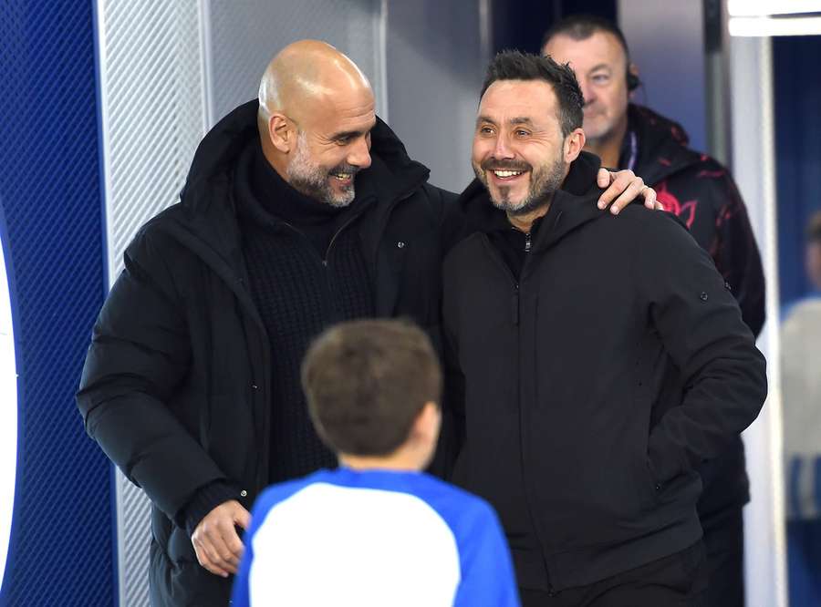 Pep Guardiola and Roberto De Zerbi