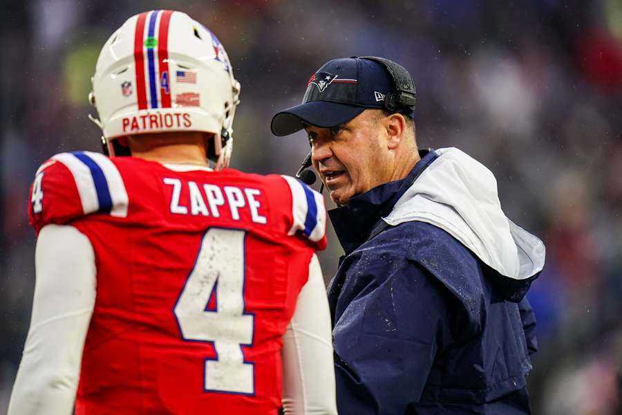 Bailey Zappe spillede de sidste par kampe for New England Patriots i sæsonen 2023/24.