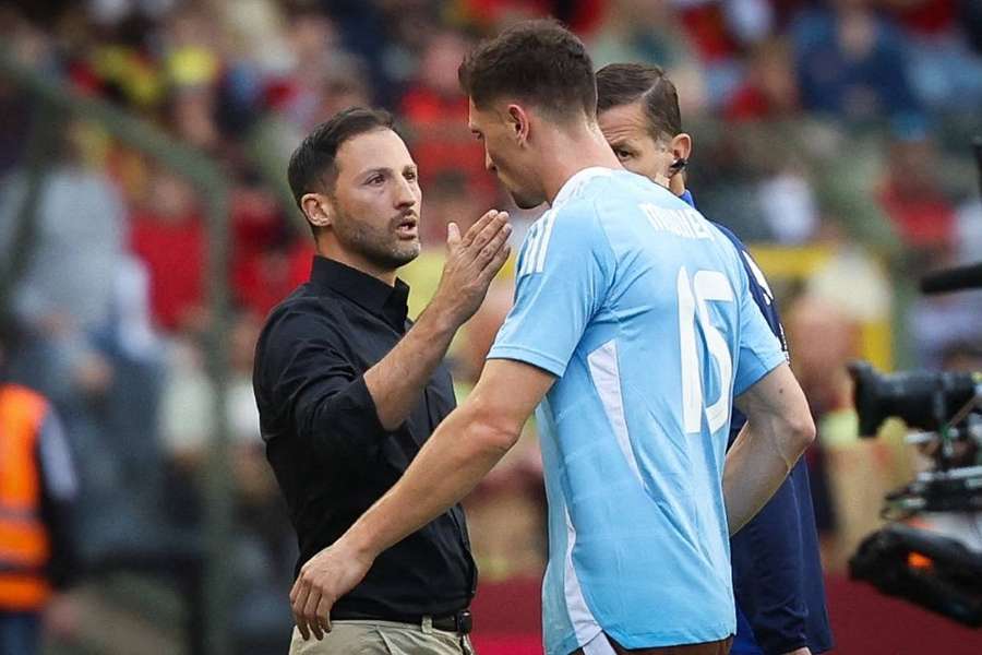 Meunier et Tedesco lors de l'amical face au Monténégro.