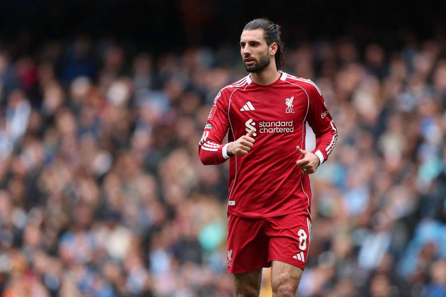 Dominik Szoboszlai durant le match de FA Cup du week-end dernier contre City. Dominik Szoboszlai durant le match de FA Cup du week-end dernier contre City.